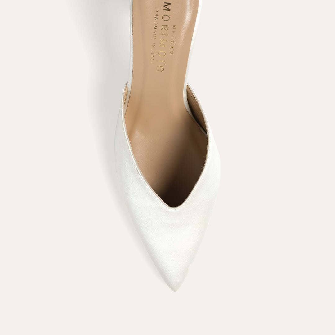 ALIX IVORY MULE PUMP PEARL ANKLETS 80