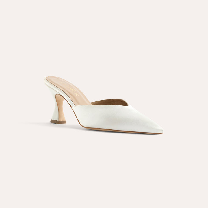 ALIX IVORY MULE PUMP GOLD OBI BOW 80