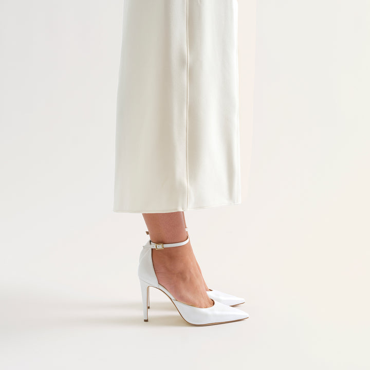 ALMA PEARLISED WHITE BRIDAL PUMPS