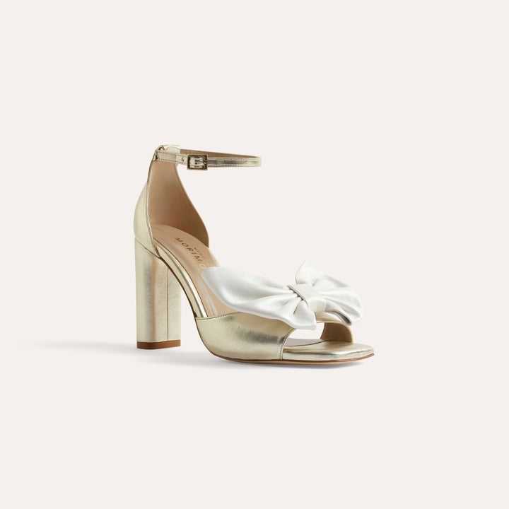 TATIANA PALE GOLD SANDAL BUTTERFLY BOWS